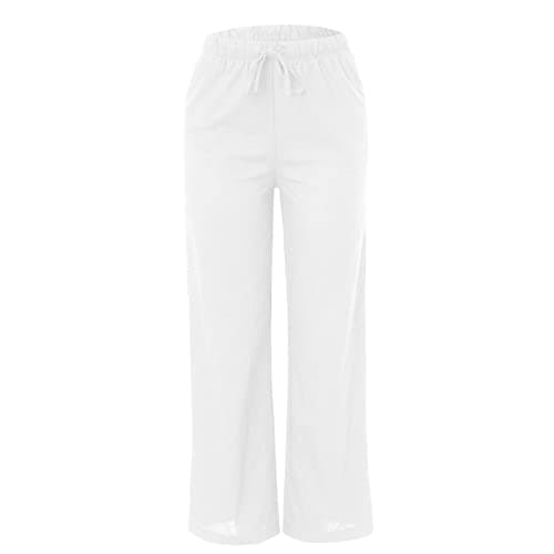 Women's Linen Summer Palazzo Pants with Pockets
