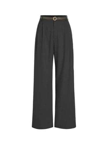 Cider Solid Linen Blend Belted Wide Leg Pants
