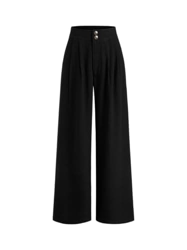 Women's Linen Blend Wide Leg Pants High Waist Cider Business Casual Lounge