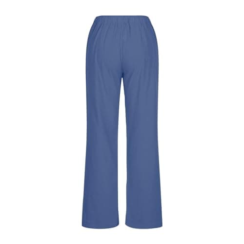 2024 Trendy Women's High Waist Loose Fit Linen Palazzo Pants