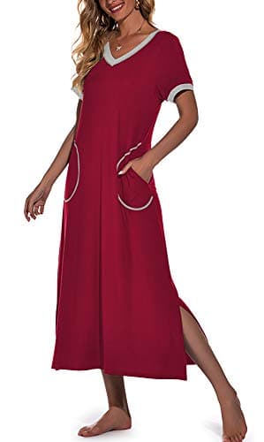 Women's Long Nightgown with Pockets