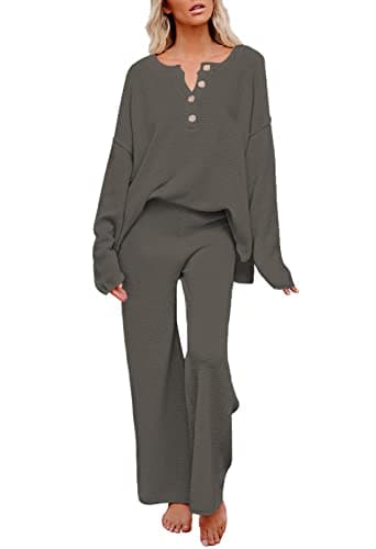 Viottiset Women's 2 Piece Sweatsuit Wide Leg Pants Loungeewear