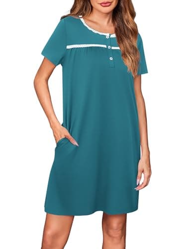 Soft Ekouaer Women's Short Sleeve Nightgown - S-2XL