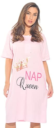 Just Love Oversized Short Sleeve Nightgown with Screen Print for Women