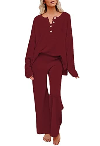 Viottiset Women's 2 Piece Sweatsuit Wide Leg Pants Loungeewear