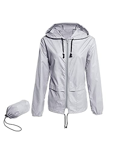 Century Women's Packable Waterproof Raincoat With Hood Windbreaker Jacket