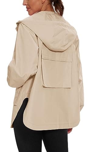 PESION Women's Waterproof Lightweight Raincoat with Pockets
