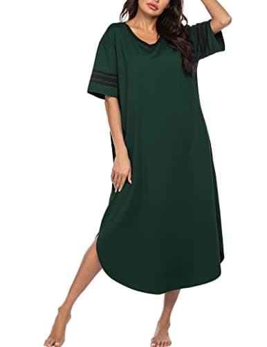 Refined Title: Ekouaer Women's V Neck Nightgown, Oversized Loose Sleepwear Dress