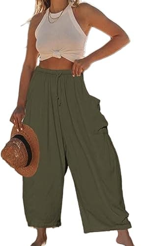 Boho Wide Leg Palazzo Pants for Women