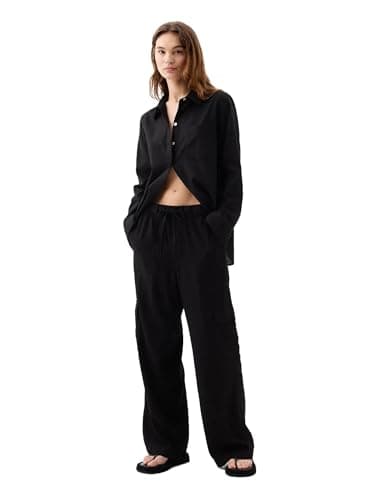 GAP Women's Wide Leg Linen Pants