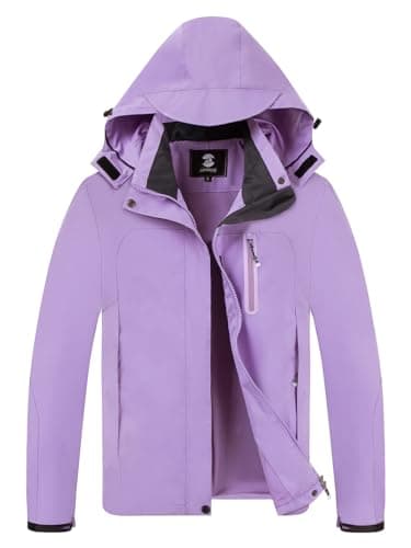 SaphiRose Women's Lightweight Waterproof Raincoat with Removable Hood