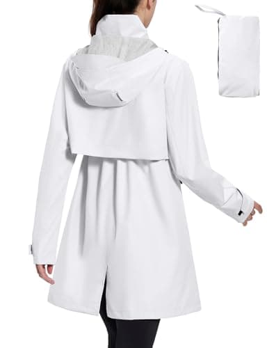 Baleaf Women's Hooded Long Rain Coat - Waterproof & Lightweight
