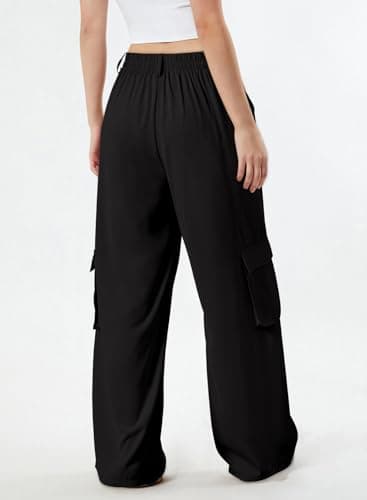 Dokotoo Women's Wide Leg Flowy Palazzo Pants High Waist 4 Pockets