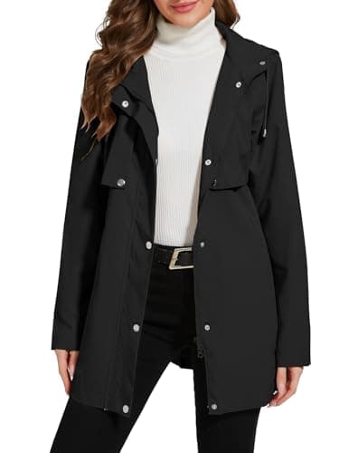Mixxmix Women's Waterproof Rain Jacket with Hood Lined Windbreaker