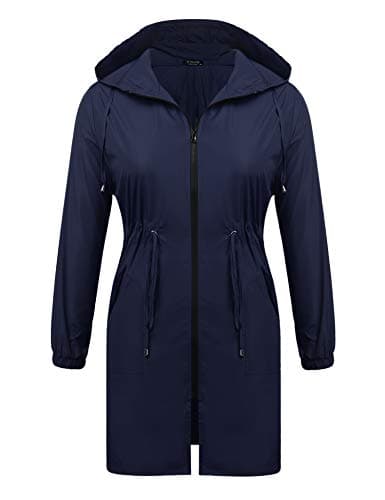 IN'VOLAND Plus Size Women's Lightweight Hooded Raincoat with Pockets