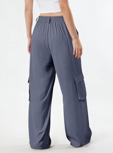 Dokotoo Women's Wide Leg Flowy Stretch Palazzo Pants with 4 Pockets
