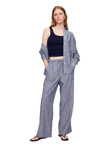 GAP Women's Wide Leg Linen Pants