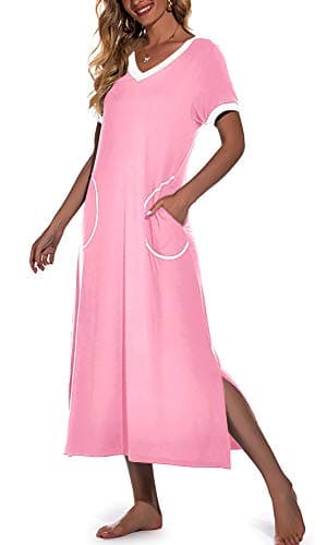 Women's Long Nightgown with Pockets