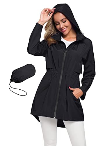 Avoogue Women's Long Waterproof Raincoat