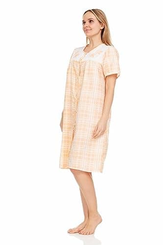 Dream8teen Women's Snaps Front Closure House Dress