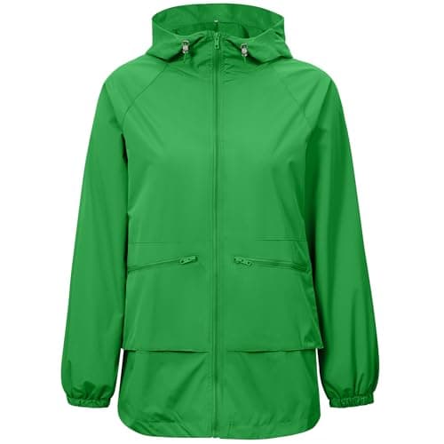 Zando Women's Waterproof Lightweight Raincoat with Hood Packable Windbreaker