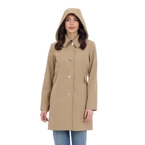 Michael Kors Women's Single Breasted Raincoat with Hood