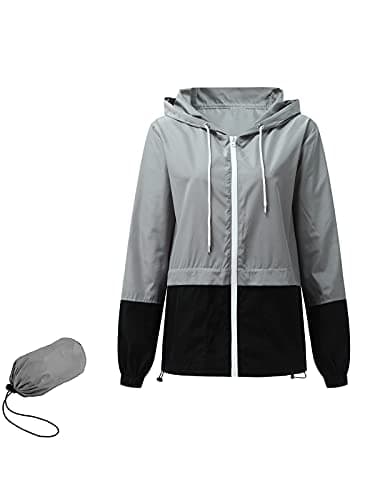 Century Women's Packable Waterproof Raincoat With Hood Windbreaker Jacket