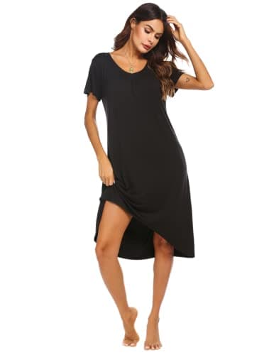 Ekouaer Comfy Plus Size Womens Short Sleeve Sleepwear S-3XL