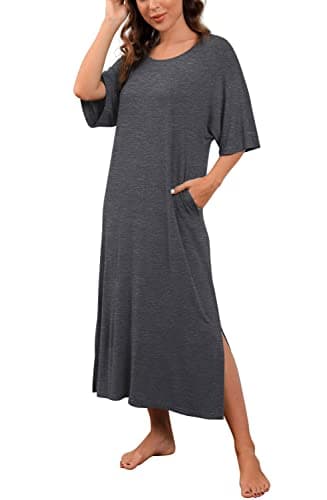 Women's Long Nightgown with Pockets