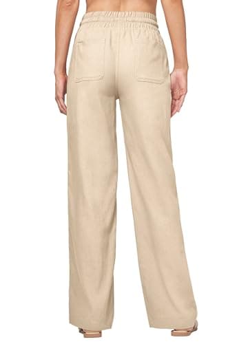 Willit Women's Linen Pants Wide Leg Casual Palazzo Summer Pants with Pockets