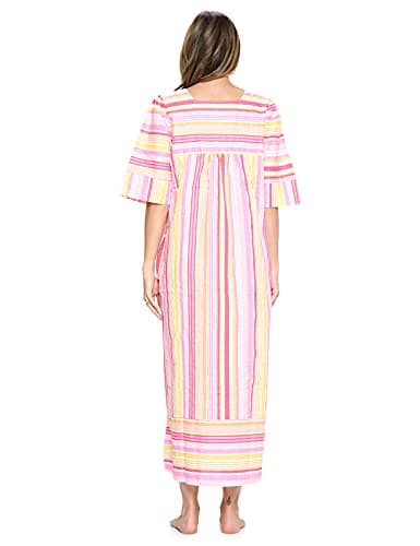 Casual Nights Women's Zip Front Woven House Dress