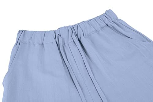 Loveimgs Women's Casual Wide Leg Lightweight Summer Linen Pants with Drawstring Waist