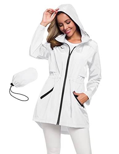Avoogue Women's Long Waterproof Raincoat