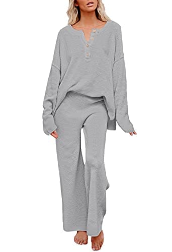 Viottiset Women's 2 Piece Sweatsuit Wide Leg Pants Loungeewear