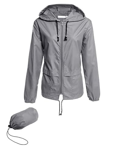 Hount Women's Lightweight Waterproof Hooded Raincoat Packable Outdoor Jacket (S-3XL)
