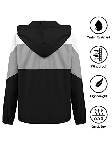SoTeer Women's Lightweight Waterproof Hooded Raincoat