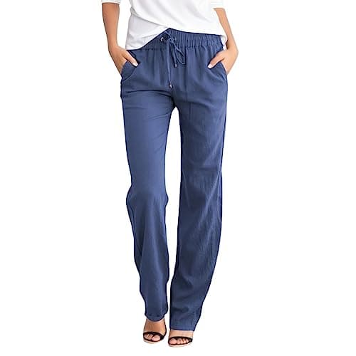 Women's Summer Comfort Cotton Linen Pants with Pockets