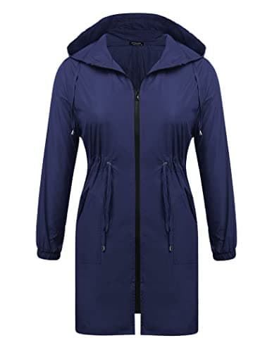 IN'VOLAND Plus Size Women's Lightweight Hooded Raincoat with Pockets