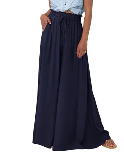 BTFBM Women's Summer Floral Wide Leg Palazzo Pants with Pocket