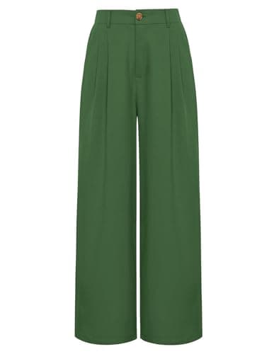 GRACE KARIN Wide Leg Cotton Linen Pants for Women with Pockets