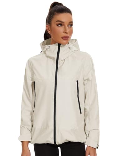 Avoogue Women's Loose Fit Waterproof Liner Rain Jacket with Hood
