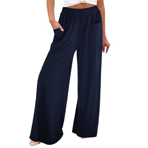 Women's Casual High Waisted Wide Leg Linen Pants