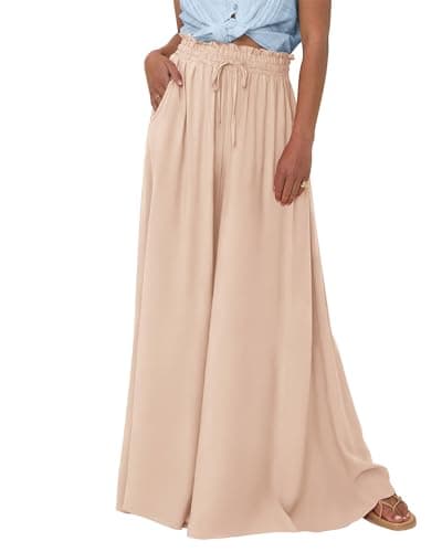 BTFBM Women's Summer Floral Wide Leg Palazzo Pants with Pocket