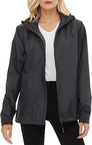 LeSies Women's Lightweight Waterproof Rain Jacket with Hood