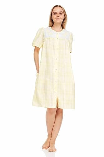 Dream8teen Women's Snaps Front Closure House Dress