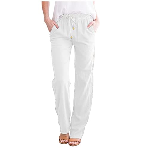 Casual Women's Lightweight Cotton Linen Drawstring Pants