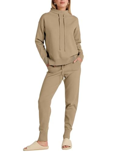ANRABESS Women Cozy Turtleneck Knit Sweater Set Pants 2024 Fall