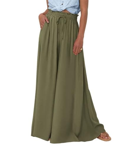 BTFBM Women's Summer Floral Wide Leg Palazzo Pants with Pocket