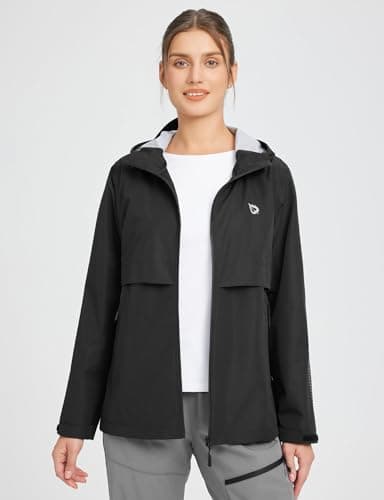 BALEAF Women's Waterproof Lightweight Raincoat Hooded Travel Jacket