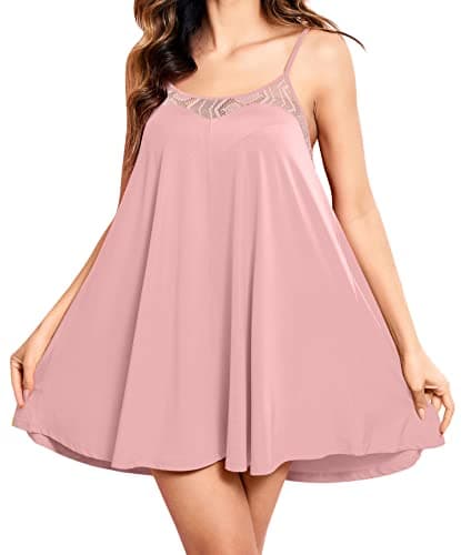 EkouaerSexyLingerieLaceChemiseSleevelessCamisoleNightgown